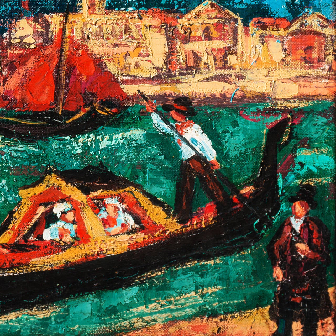 'Grand Canal, Venice', School of Paris, Musee D'Orsay, Toulouse-Lautrec Museum - Blue Figurative Painting by Henri d'Anty