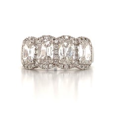 Henri Daussi 2.46ct Cushion Matching Four Stone Band Anniversary Ring