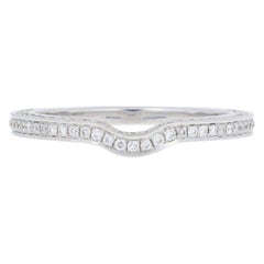 Vintage Henri Daussi .33 Carat Round Diamond Enhancer Wedding Band, 18k Gold Guard Ring
