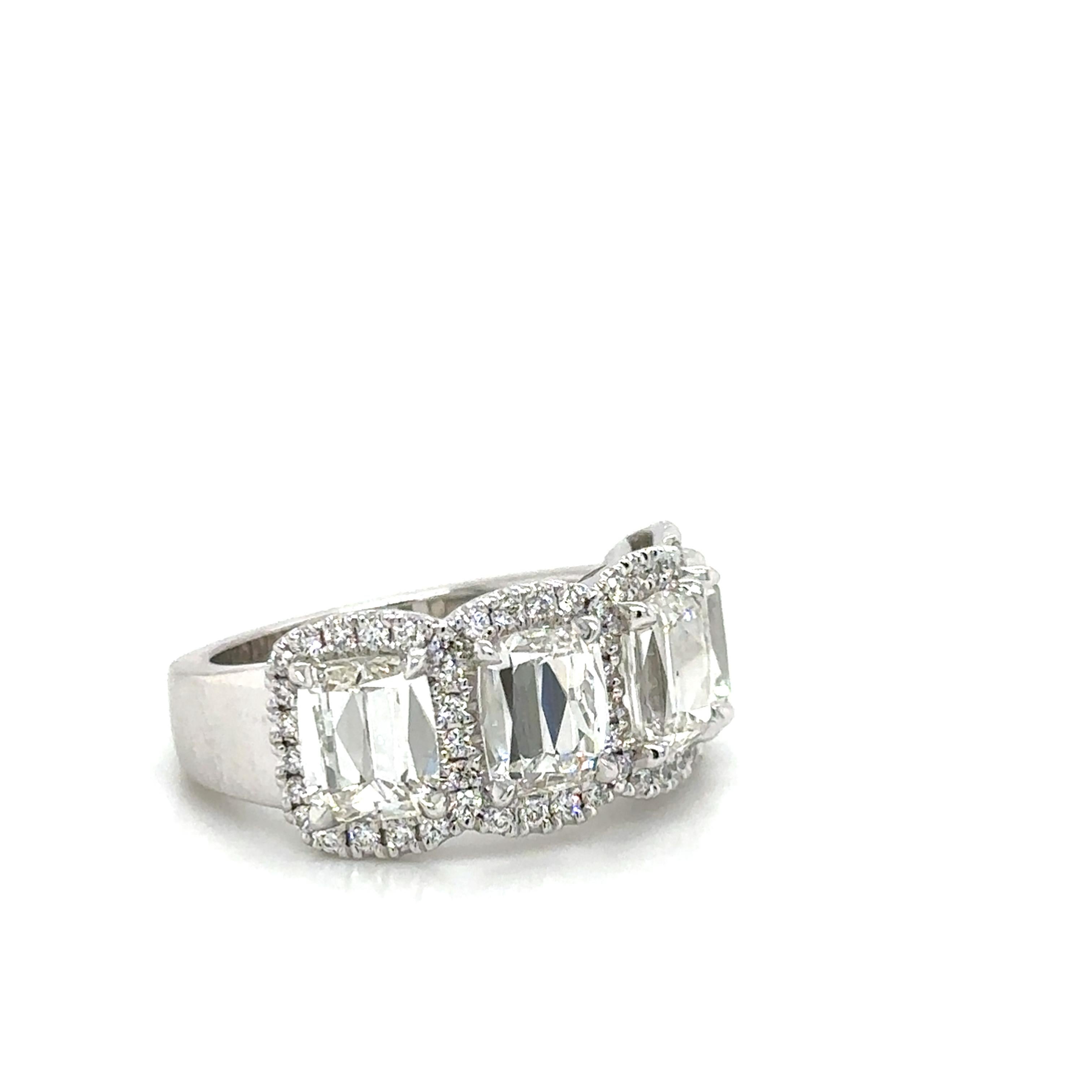 Henri Daussi 4.43ct tw Cushion Cut GIA Certified Matching Four Stone Band Annive In New Condition For Sale In New York, NY
