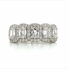 Henri Daussi Cushion Cut Five Stone 1.50ct tw Anniversary Diamond Ring