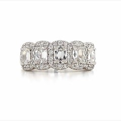 Henri Daussi Cushion Cut Five Stone 1.50ct TW Anniversary Diamond Ring