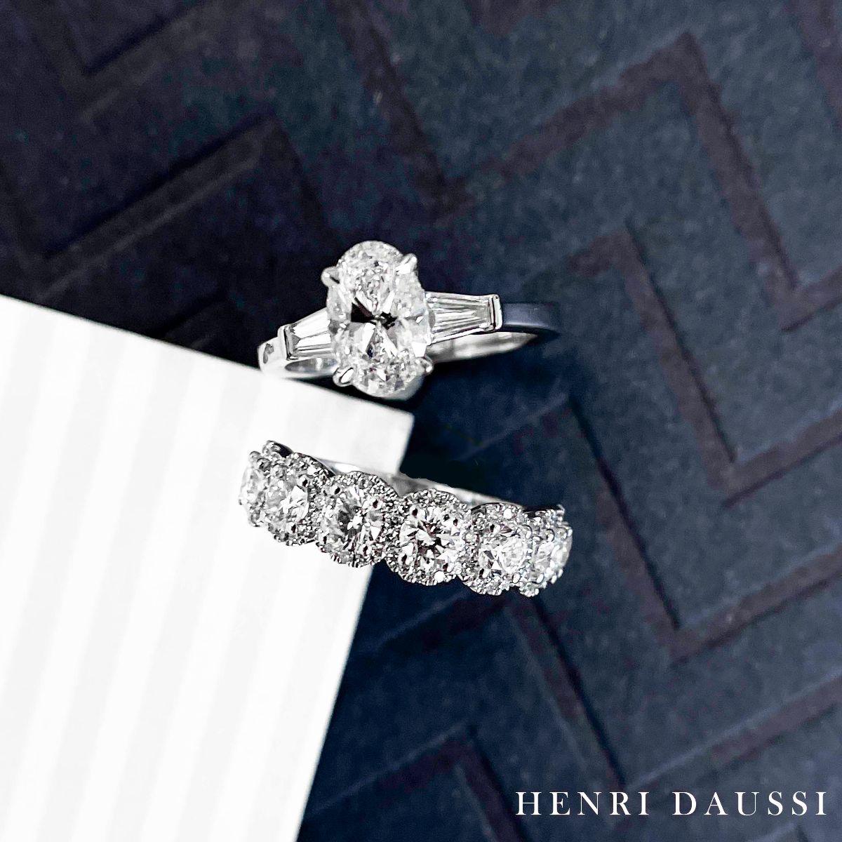 Women's or Men's Henri Daussi Cushion Cut Five Stone 1.50ct tw Anniversary Diamond Ring