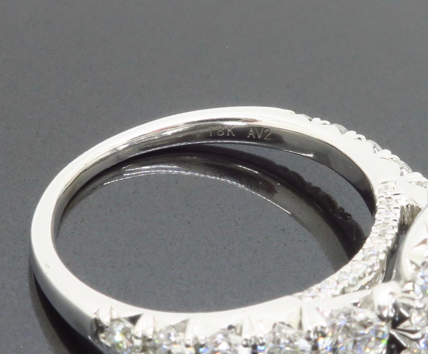 Henri Daussi Signature Cushion Cut Halo Diamond Engagement Ring in 18k 8
