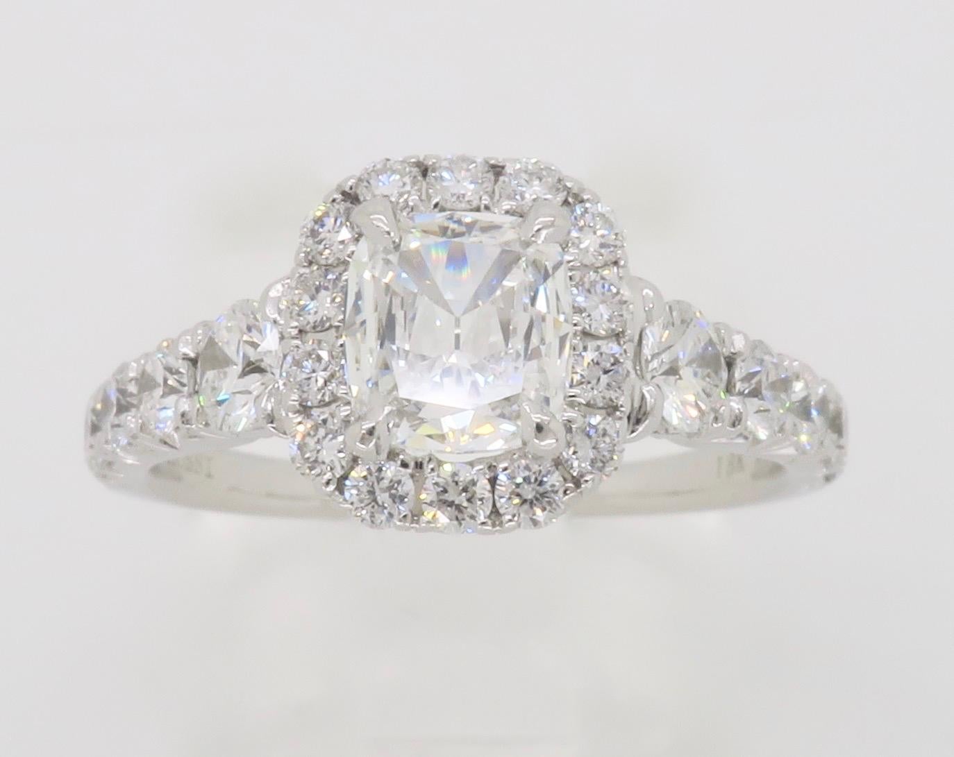 henri daussi cushion cut halo