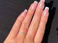 Henri Daussi Thin Diamond Band Ring Platinum