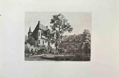 Château de Neuvie - Etching by Henri de Gourcy - 1870s