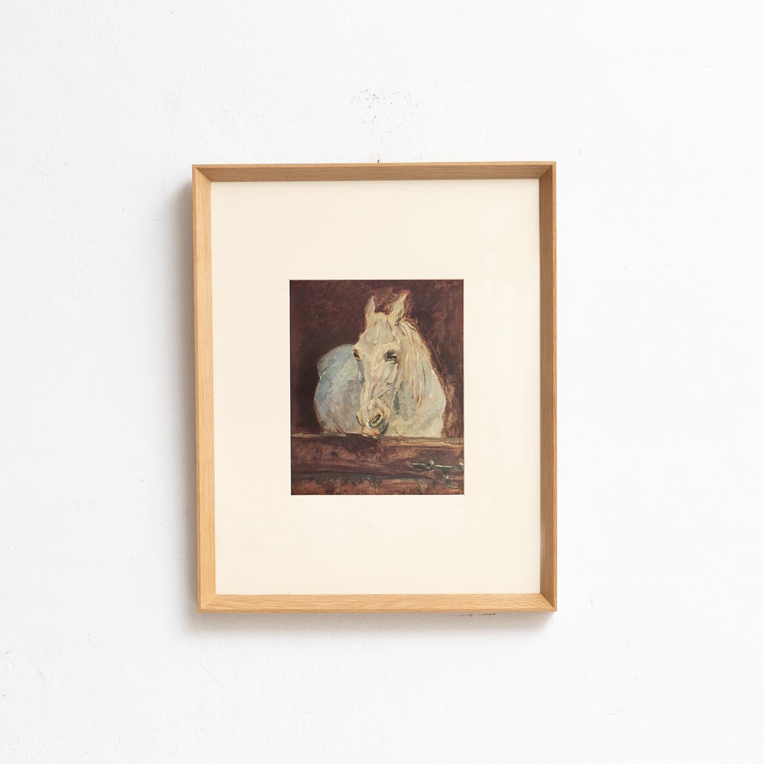 Tauchen Sie ein in die lebendige Welt von Henri de Toulouse-Lautrec mit diesem fesselnden Farbklischee, das 1952 von Editions du Chêne in Paris, Frankreich, sorgfältig herausgegeben wurde. In einem schönen Massivholzrahmen mit einer Höhe von 54 cm,