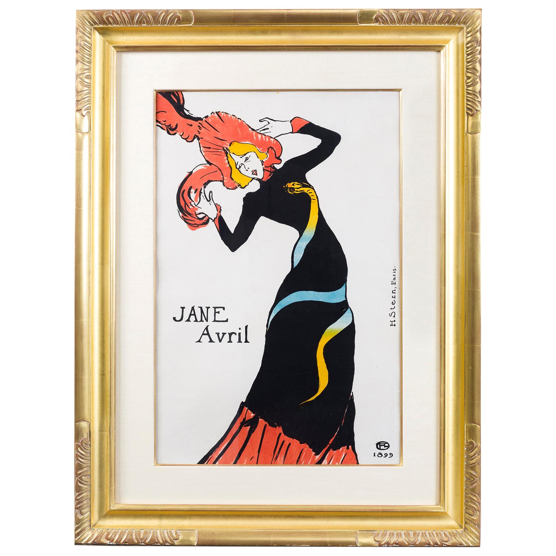 Henri de Toulouse-Lautrec "Jane Avril" Lithograph For Sale