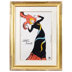 Antique Henri de Toulouse-Lautrec "Jane Avril" Lithograph