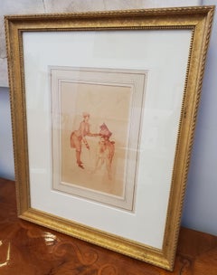 Henri DE Toulouse Lautrec Lithograph Depicting Circus Act in Gold Gilt Frame