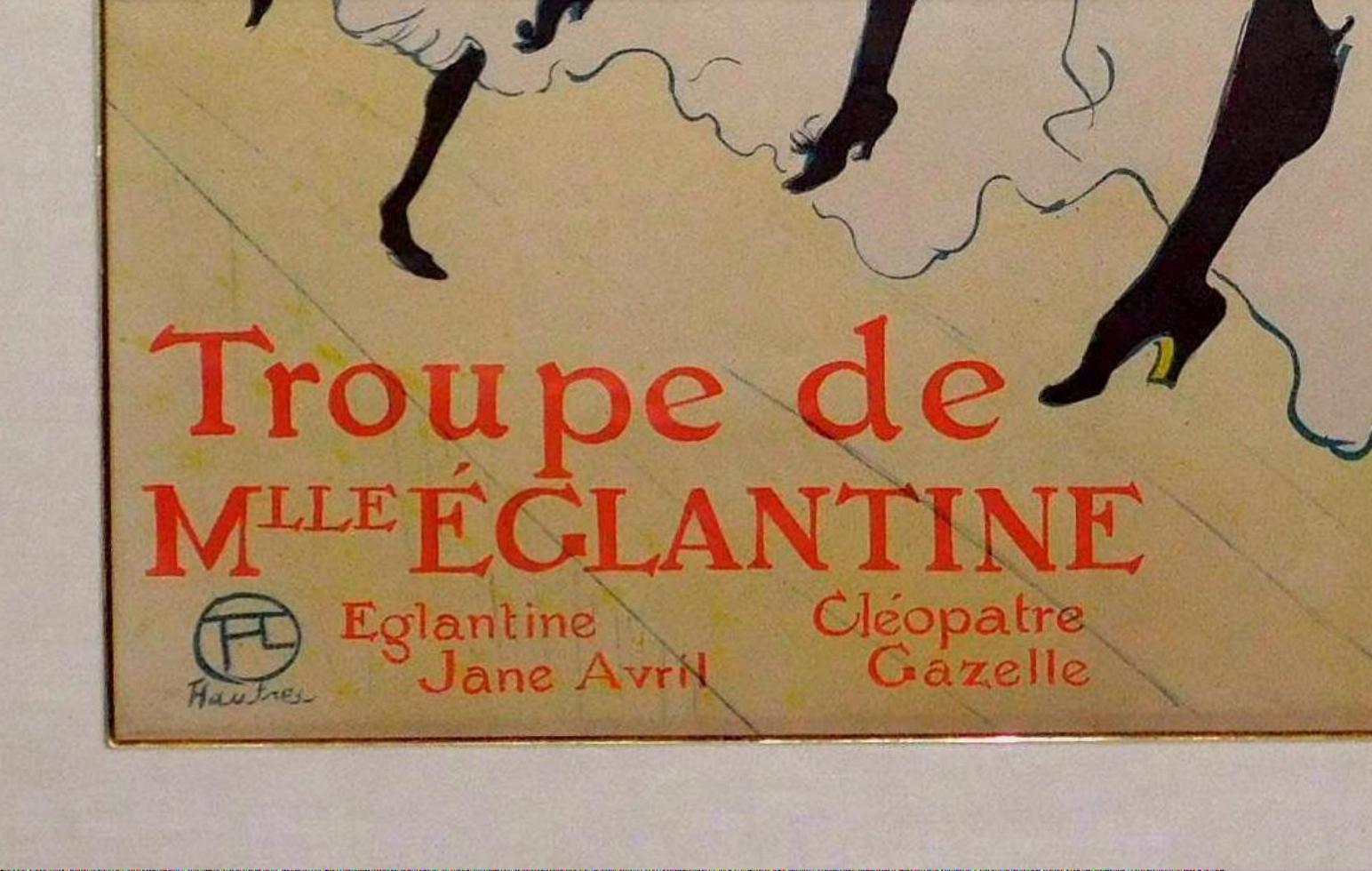 Paper Toulouse-Lautrec Color Lithograph, 1896 - La Troupe de Mademoiselle Eglantine For Sale