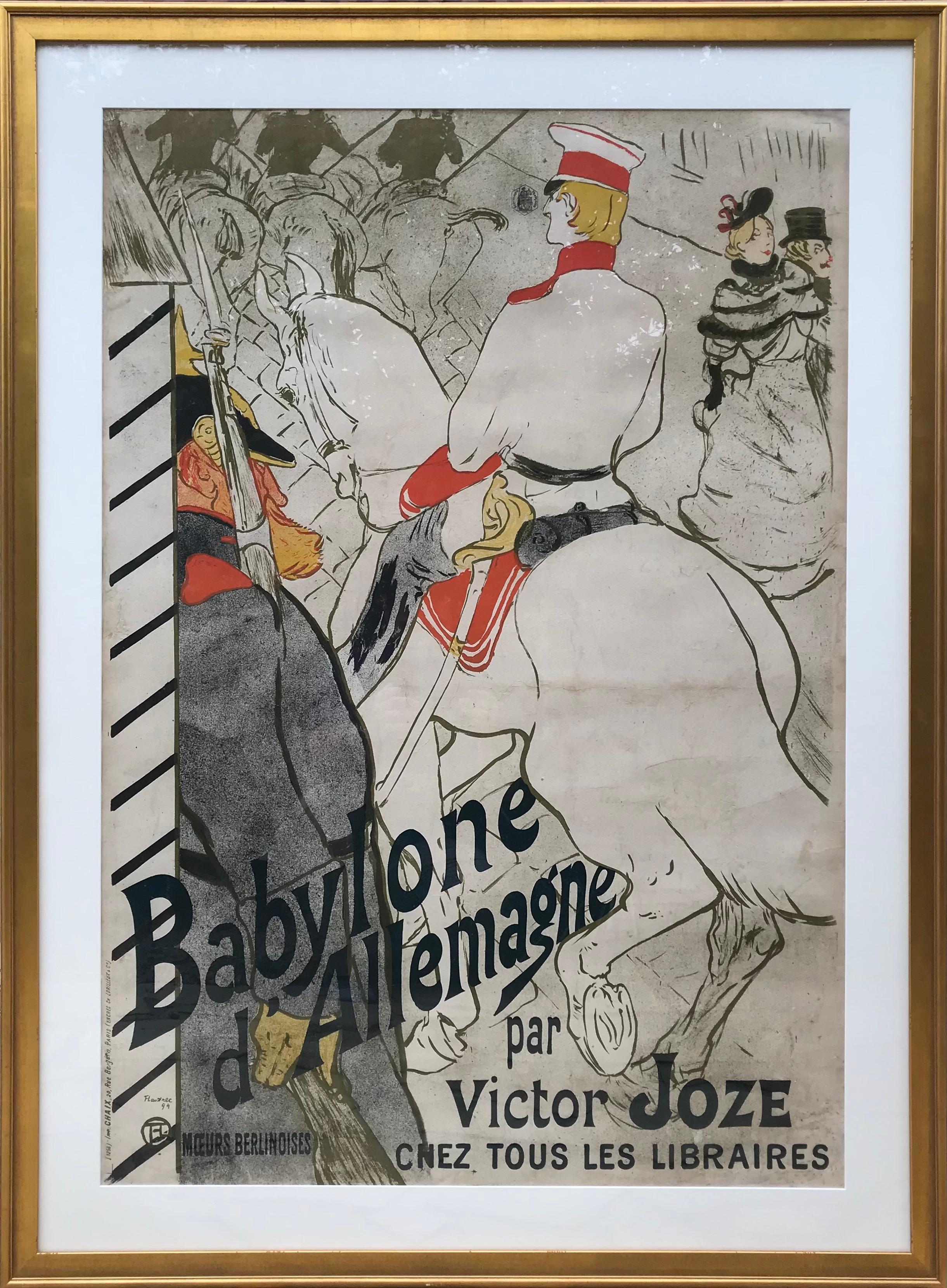 Henri De Toulouse-Lautrec (French 1864 - 1901)
BABYLONE D'ALLEMAGNE Printed in 1894

Lithograph printed in colors, 1894, on linen-backed wove paper, printed by Chaix, Paris, tastefully framed with archival materials.

Condition: Linen lined. Wear