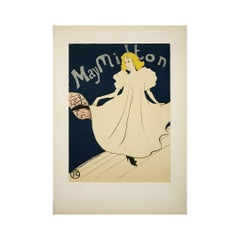 1895 Original Color Print by Henri de Toulouse-Lautrec "May Milton"