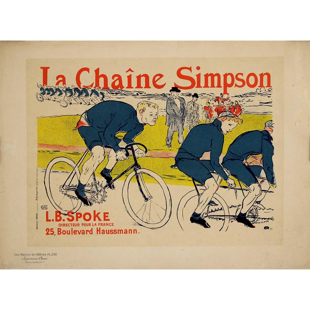 Affiche originale de 1896 d'Henri de Toulouse-Lautrec pour La Chaîne Simpson