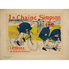 1896 original poster by Henri de Toulouse-Lautrec for La Chaîne Simpson