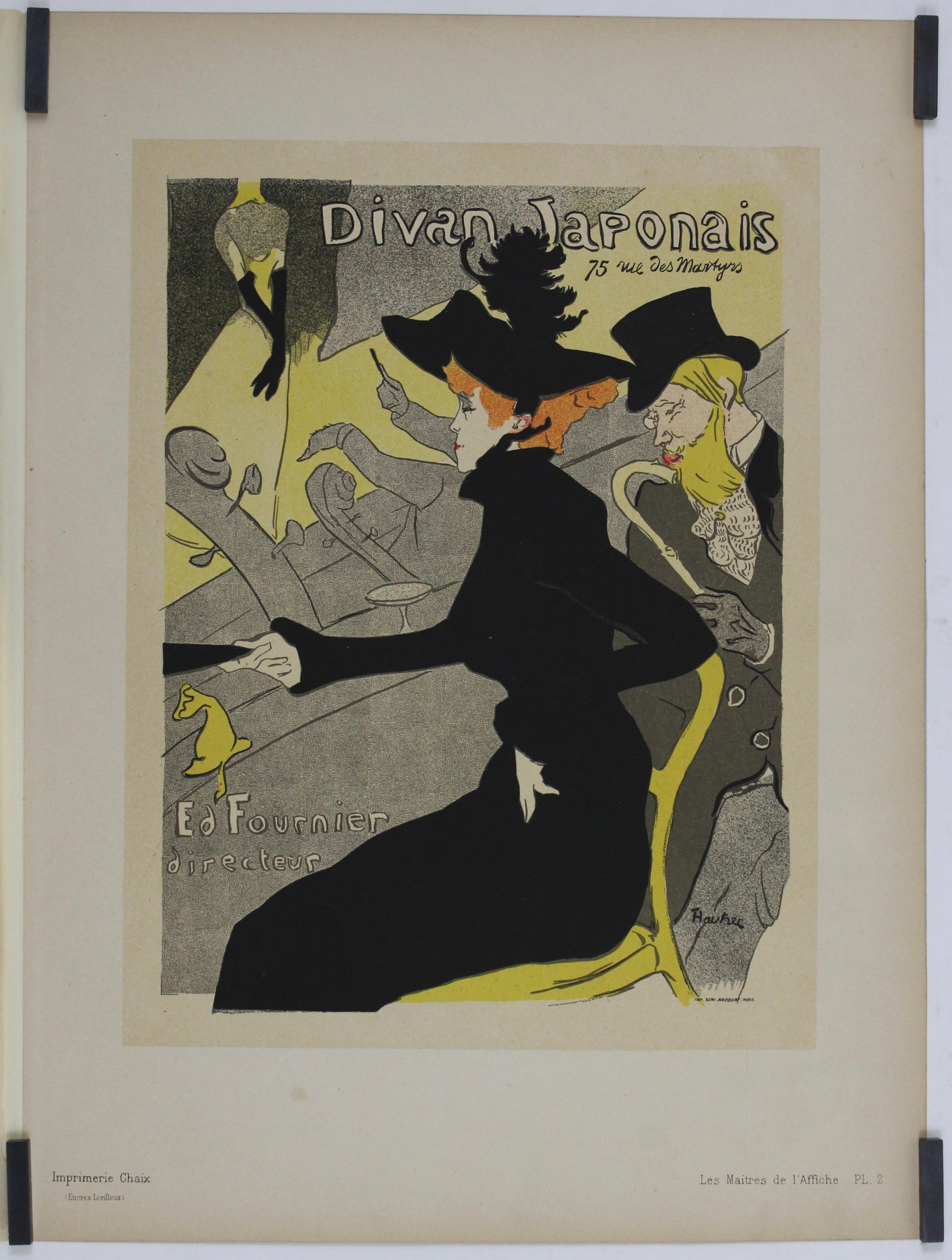 1896 Original poster - Les Maîtres de l'affiche Pl. 2 - Divan Japonais - Art Nouveau Print by Henri de Toulouse-Lautrec