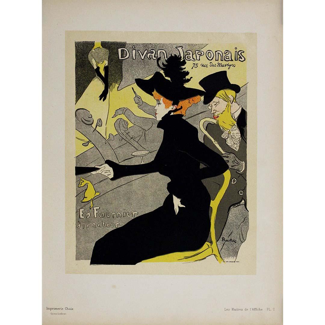 1896 Original poster - Les Maîtres de l'affiche Pl. 2 - Divan Japonais - Print by Henri de Toulouse-Lautrec