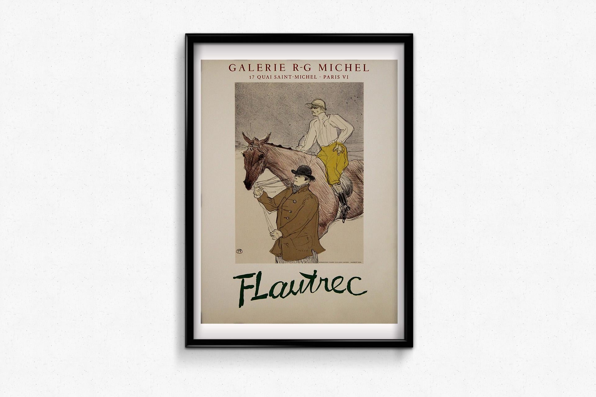 Affiche d'exposition originale de 1954 d'après Henri de Toulouse-Lautrec - Jockey en vente 1