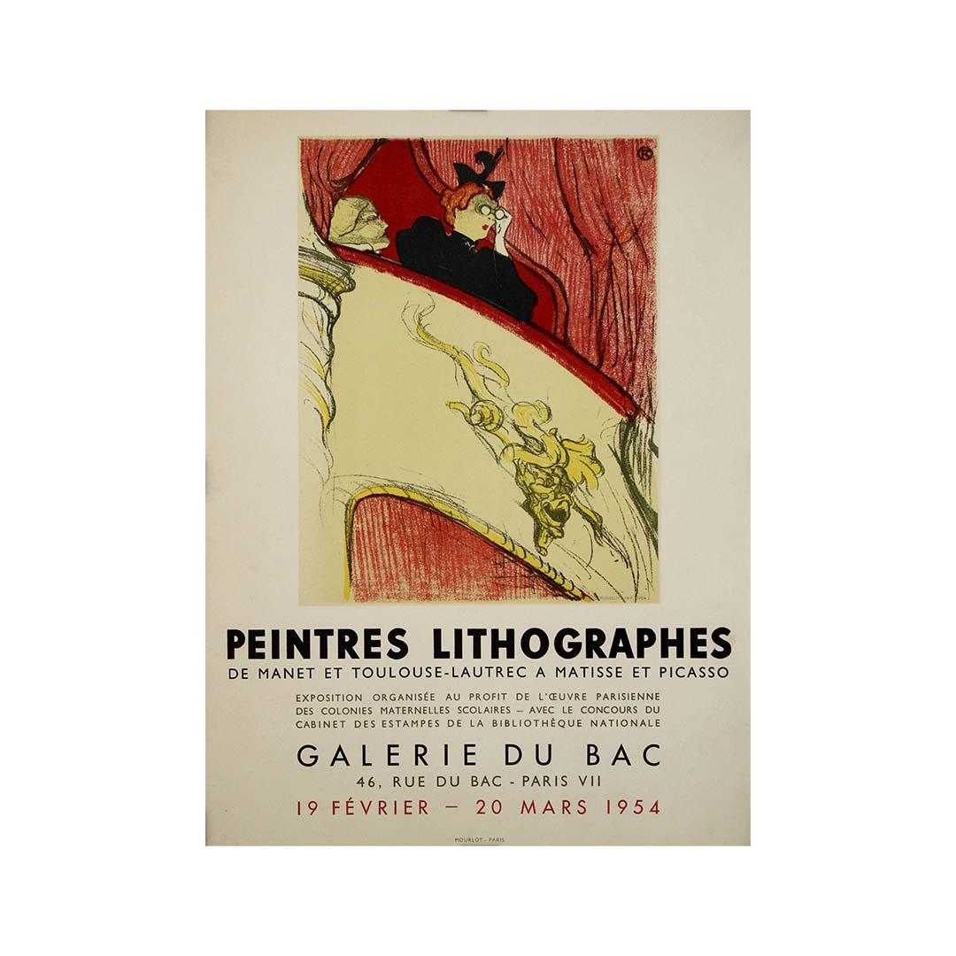 Affiche d'exposition originale de 1954 pour l'exposition Peintres Lithographes en vente 2