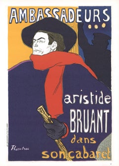 1966 Henri de Toulouse-Lautrec 'Aristide Bruant - Ambassadeurs' Art Nouveau Blue