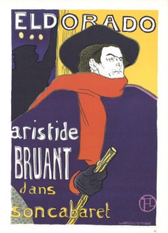 1966 Henri de Toulouse-Lautrec 'Aristide Bruant - Eldorado' Art Nouveau Blue Fra
