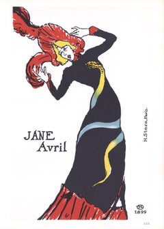 1966 Henri de Toulouse-Lautrec 'Jane Avril' Art Nouveau Multicolor France Lithog