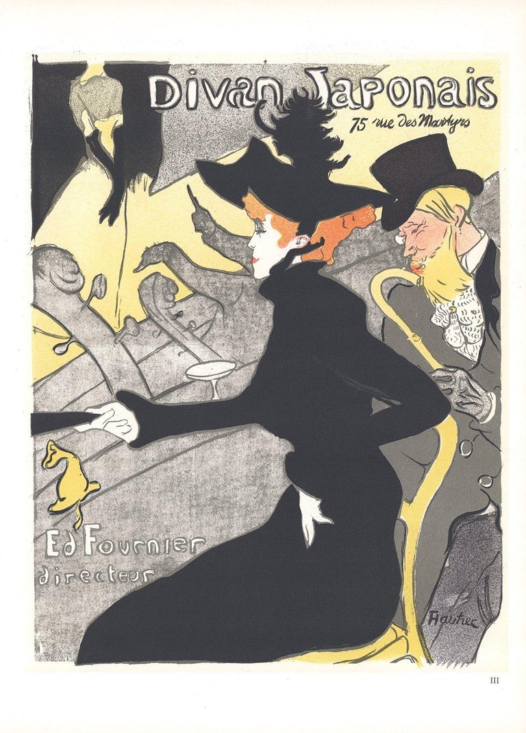 1966 Henri de Toulouse-Lautrec 'Le Divan Japonais' Art Nouveau Black,Gray,Yellow - Print by Henri de Toulouse-Lautrec