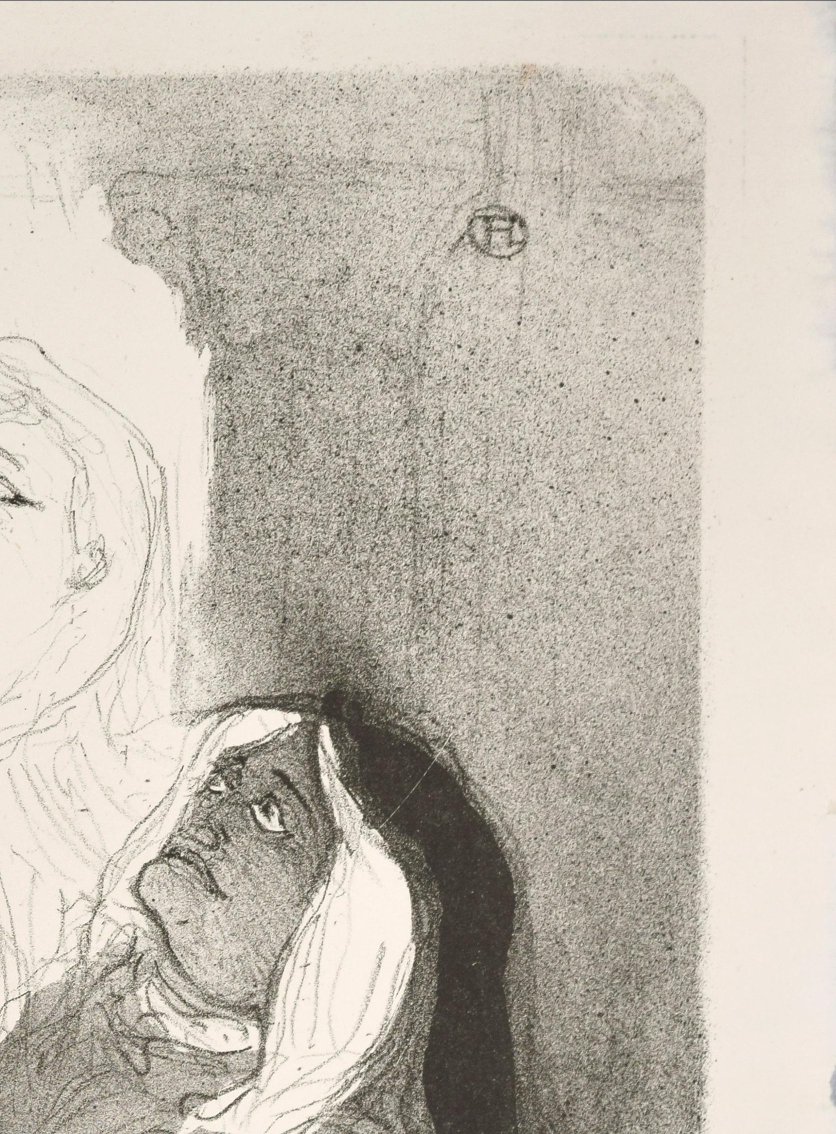 A la Renaissance: Sarah Bernhardt dans Phèdre, Lithograph - Print by Henri de Toulouse-Lautrec