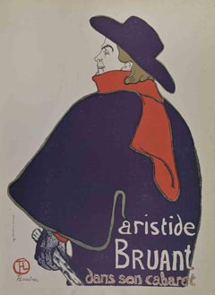 Aristide Bruant, à Son Cabaret d'après H. de Toulouse-Lautrec - 20e siècle