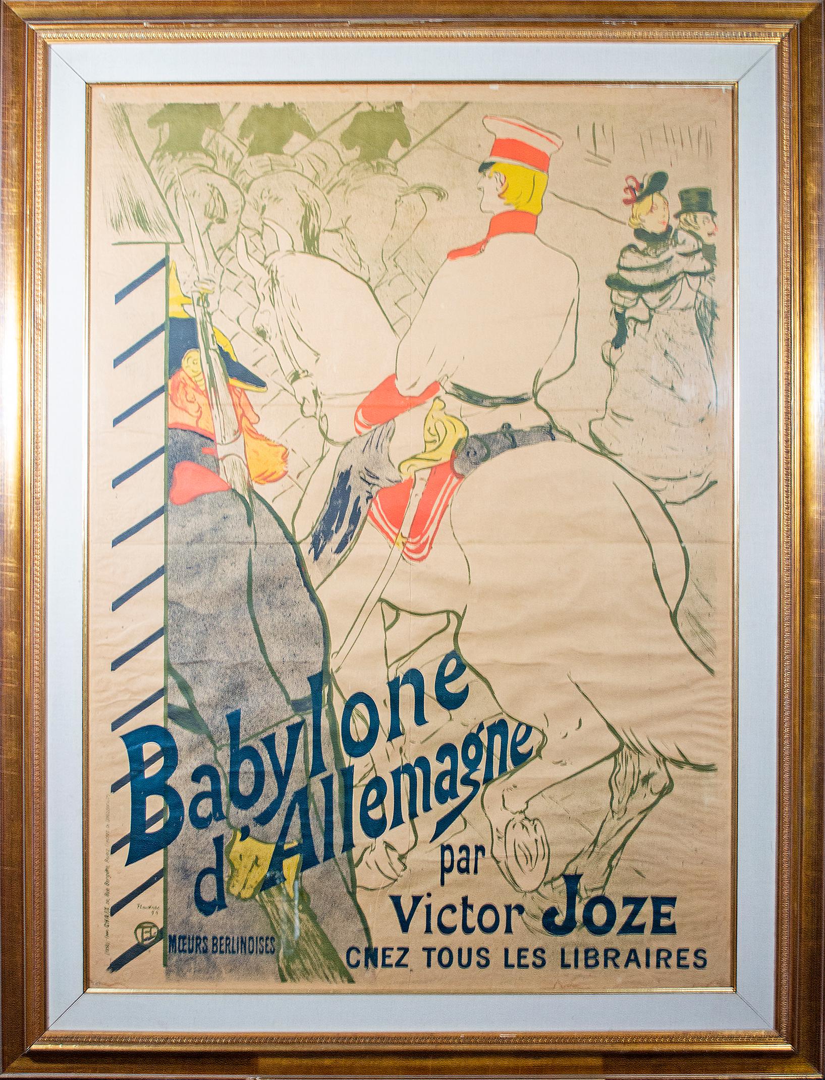 'Babylone d'Allemagne' original lithograph poster by Henri de Toulouse-Lautrec