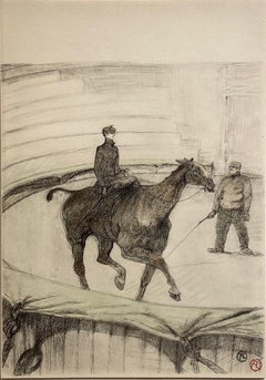 Belle Epoque Colour Lithograph 'Travail de Répétition' Circus Scene