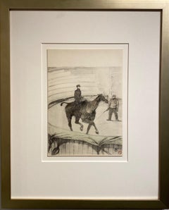 Antique Belle Epoque Colour Lithograph 'Travail de Répétition' Circus Scene