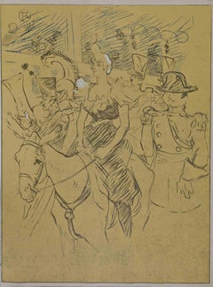 Vintage Carnival at the Moulin Rouge:.. by H. de Toulouse-Lautrec - Mid 20th Century
