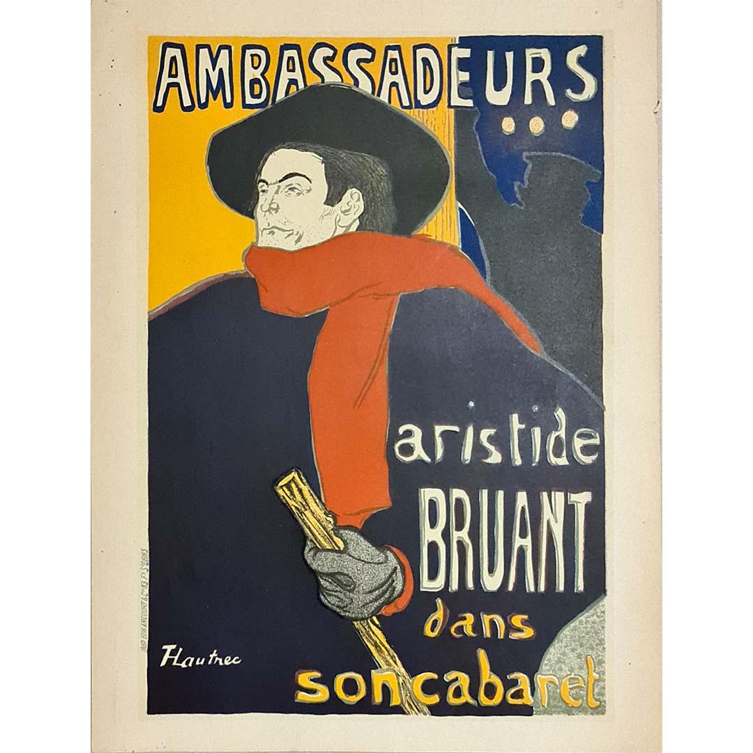 Affiche originale d'Aristide Bruant par Toulouse-Lautrec, vers 1900