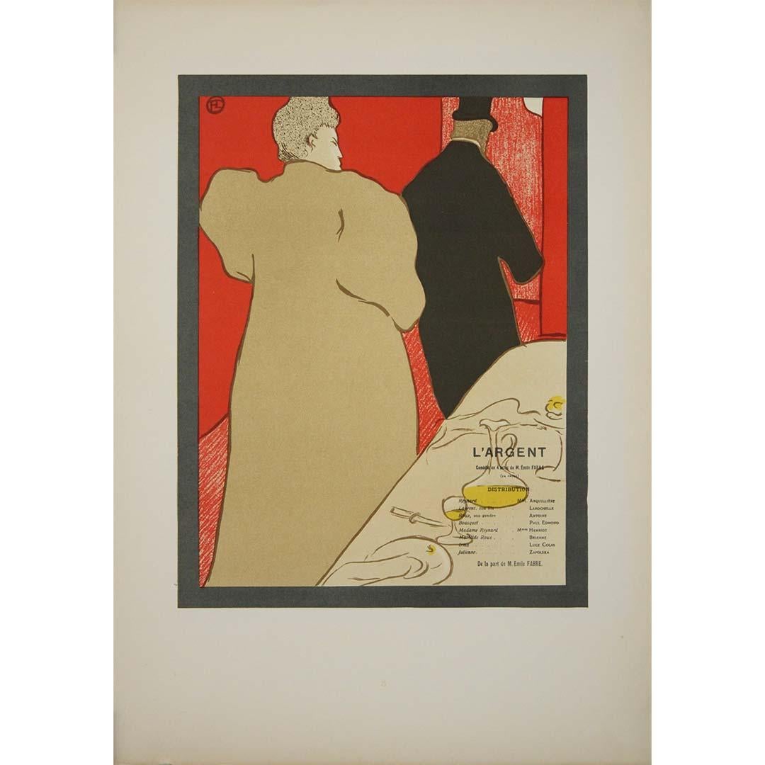 Circa 1900 Toulouse-Lautrec L’Argent Émile Fabre Original Lithograph