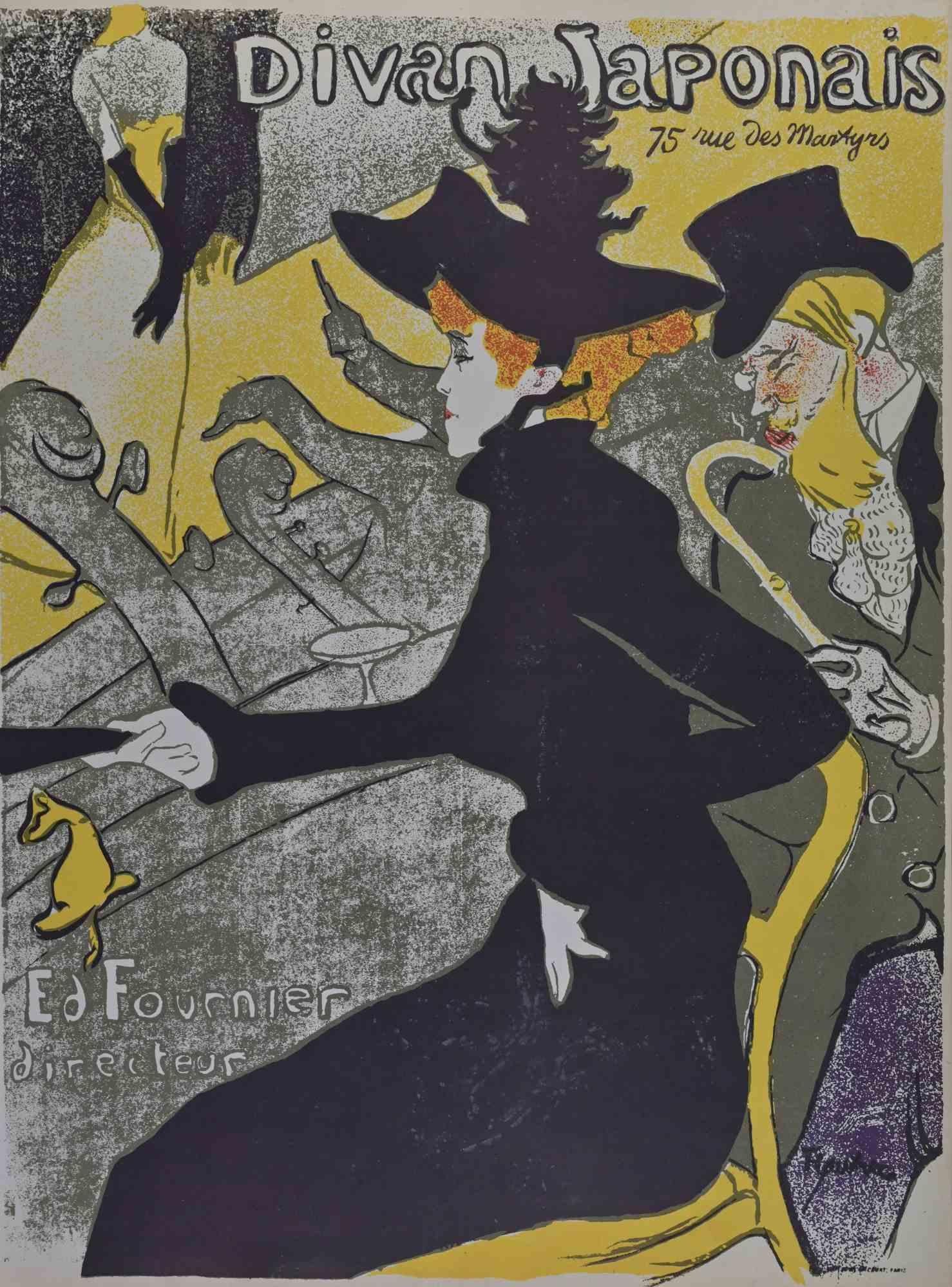 Portrait Print Henri de Toulouse-Lautrec - Divan Japonais - Lithographie d'après H. de Toulouse-Lautrec - 20e siècle