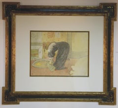 Vintage "Femme au Tub" from "Elles" by Toulouse-Lautrec