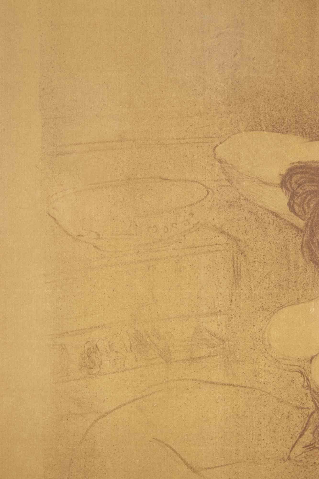 Femme qui se peigne-La Coiffure - Litografia dopo H. de Toulouse-Lautrec-1900 - Print di Henri de Toulouse-Lautrec