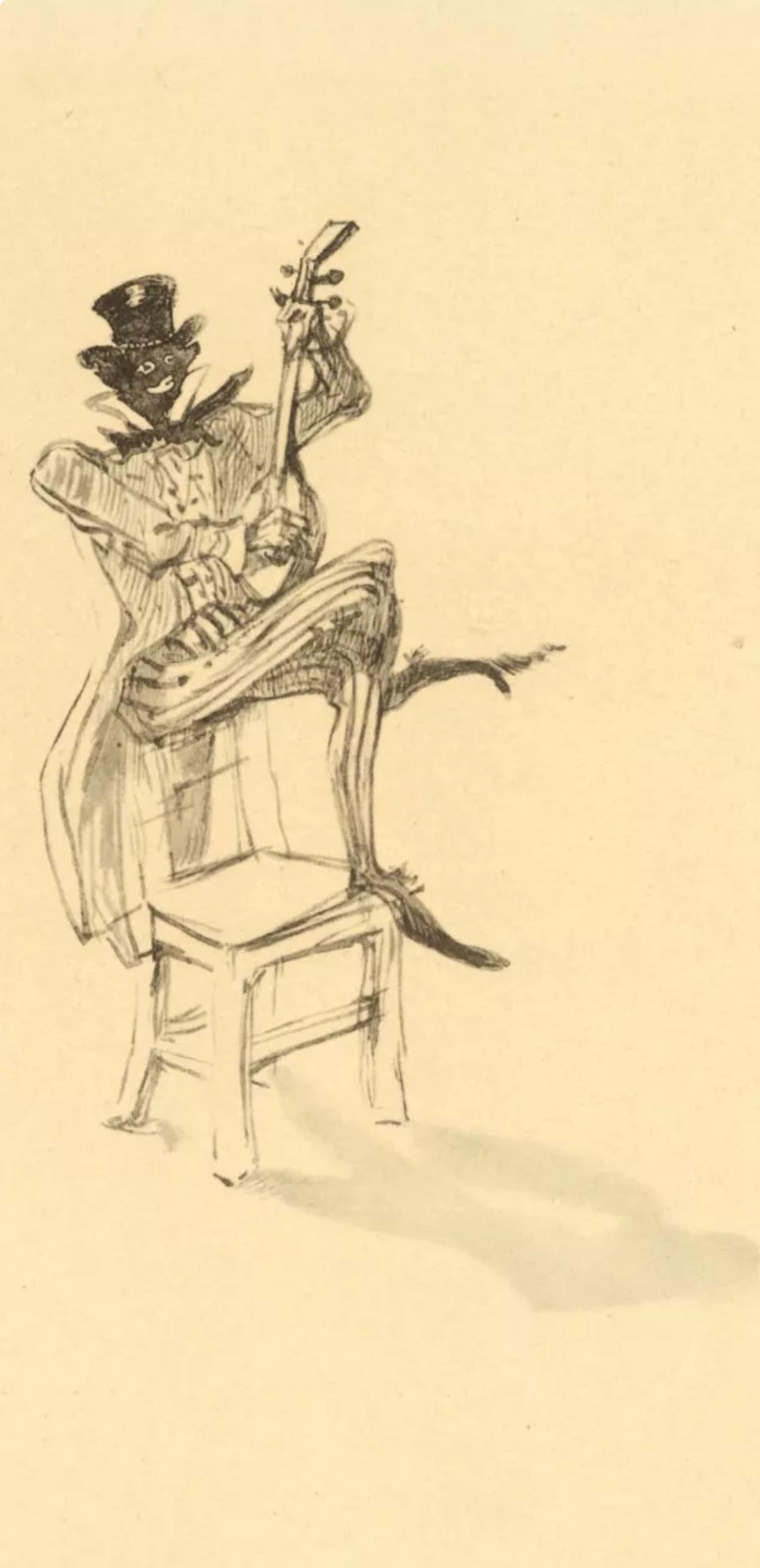 Henri de Toulouse-Lautrec, Black Man Playing Banjo, The Circus, 1952 (after) For Sale 1