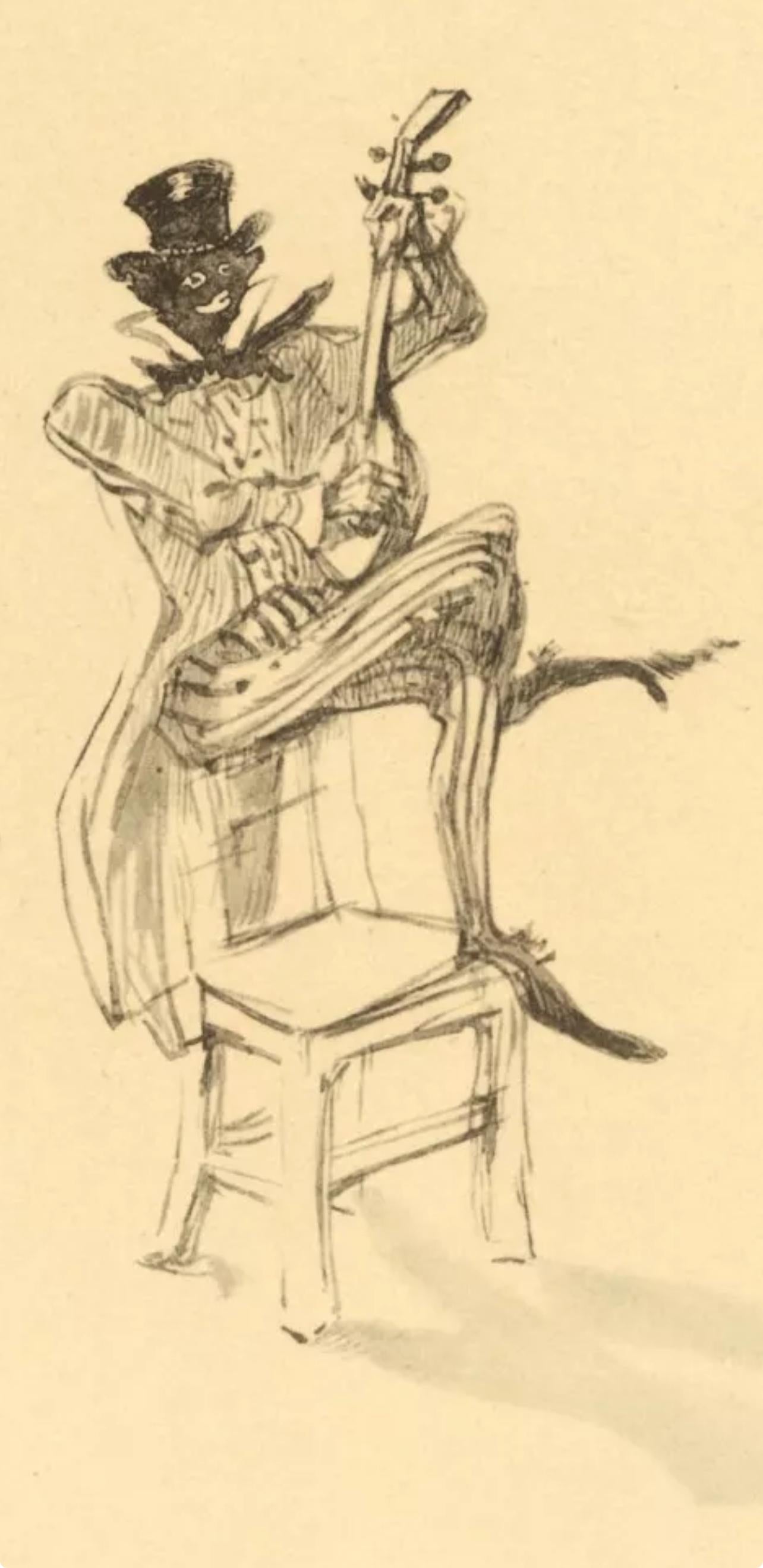 Henri de Toulouse-Lautrec, Black Man Playing Banjo, The Circus, 1952 (after) For Sale 2