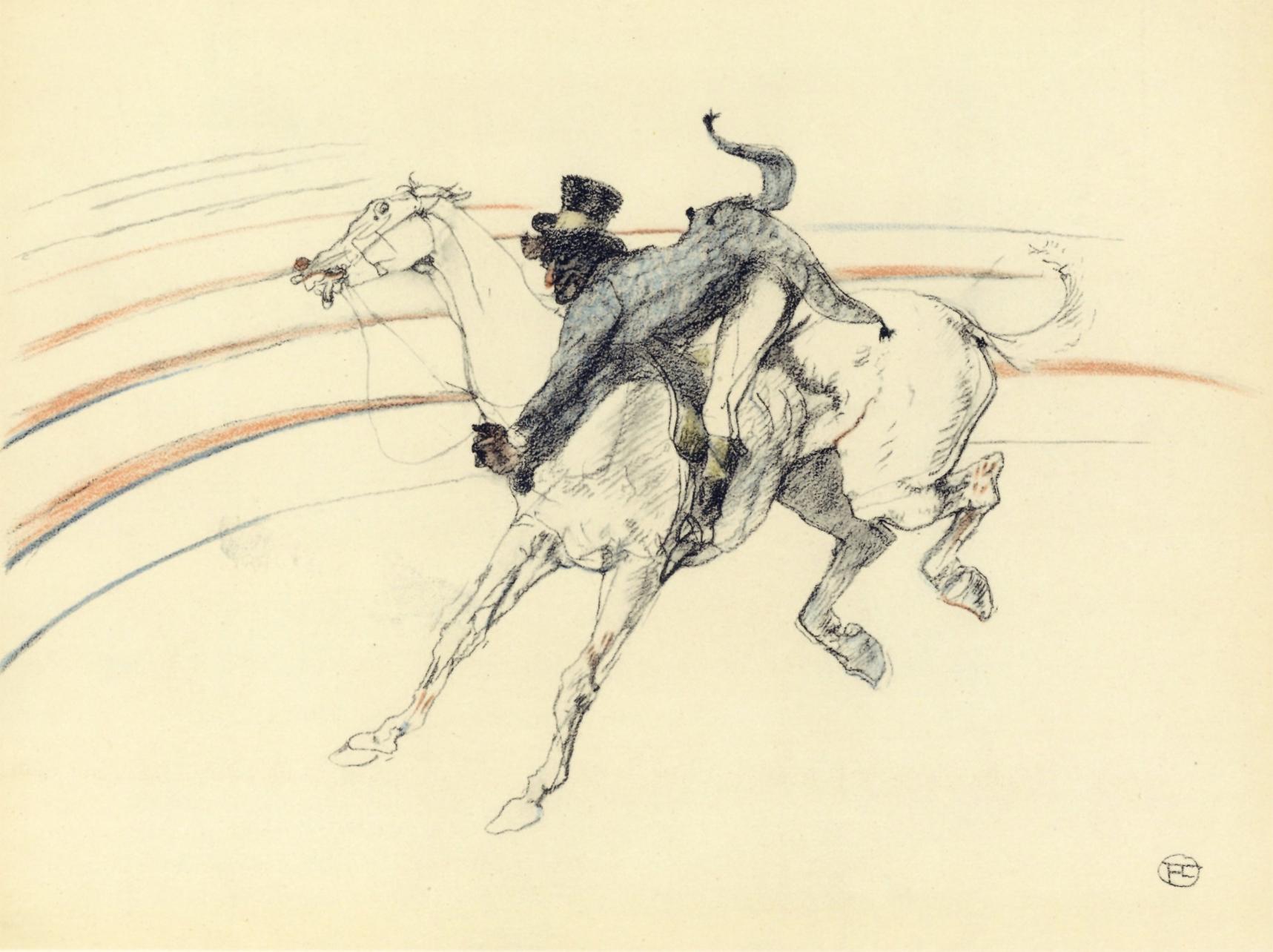 This exquisite lithograph after Henri de Toulouse-Lautrec (1864–1901), titled Chocolat, scene (Chocolate, scene), originates from the 1952 album The Circus of Toulouse-Lautrec. Published by Paris Book Center, Inc., New York, under the direction and