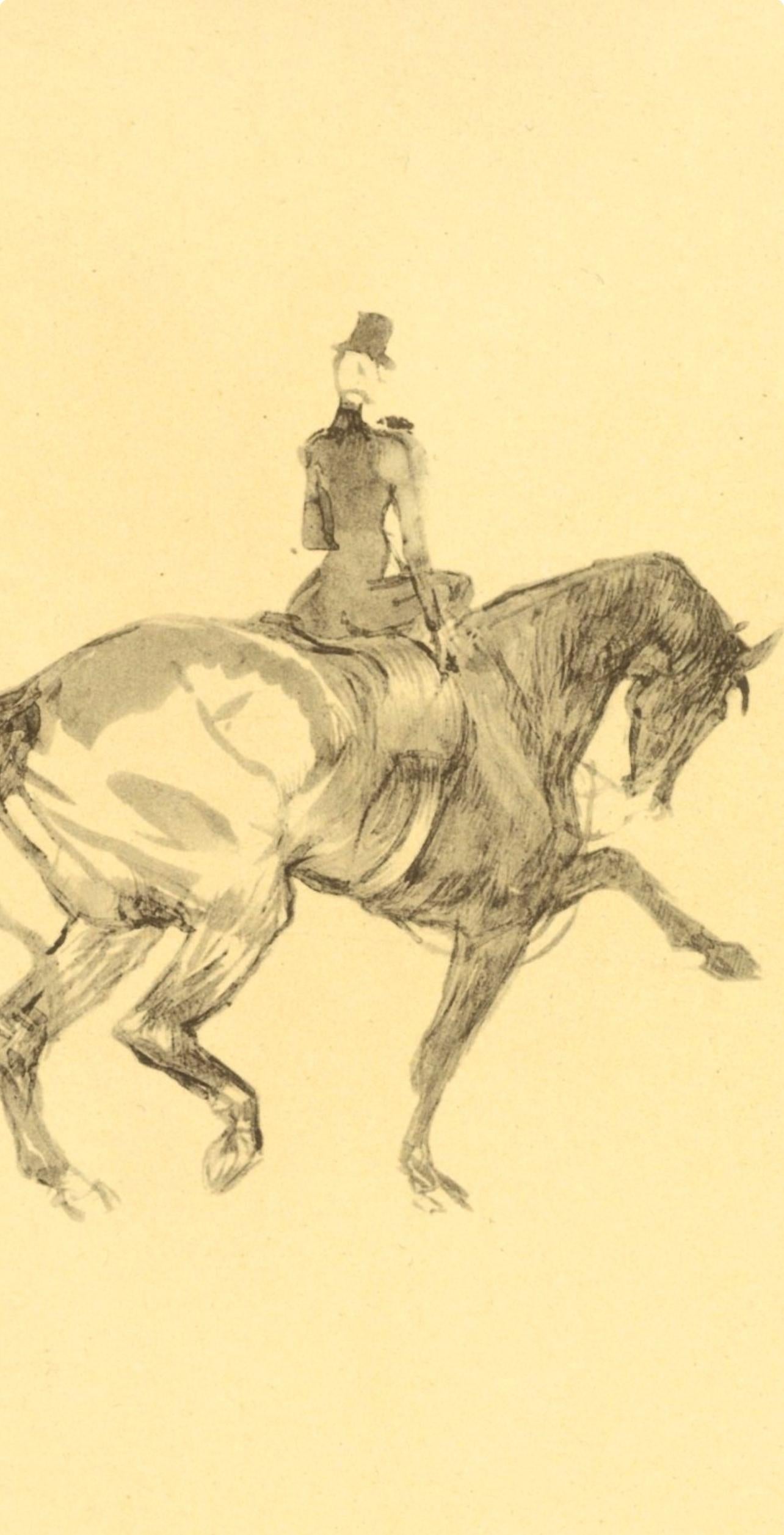 Henri de Toulouse Lautrec, Cavalier de lycée, extrait du Cirque, 1952 (after) - Post-impressionnisme Print par Henri de Toulouse-Lautrec