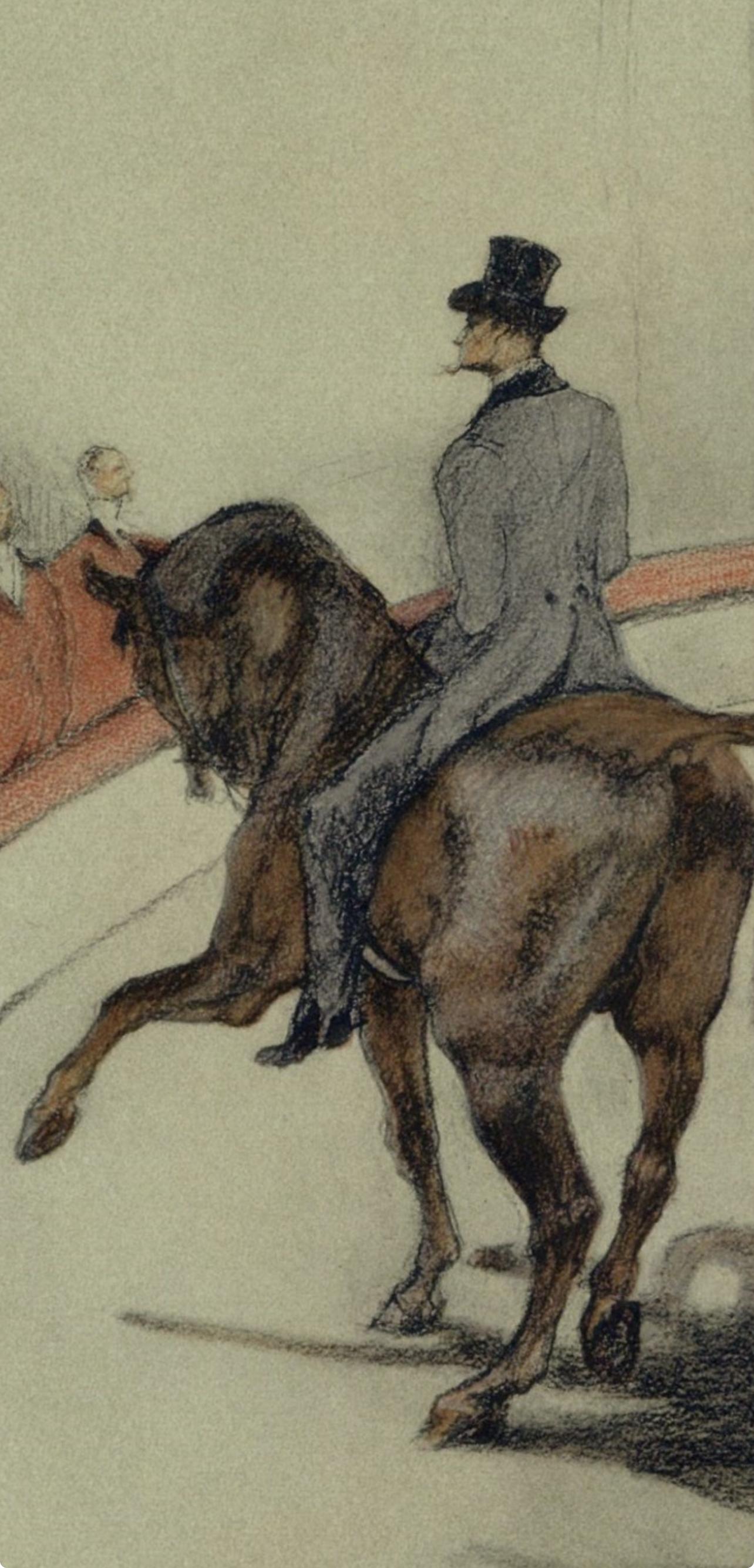 Henri de Toulouse Lautrec, Chevauchée de lycéens, d'après Le Cirque, 1952 (after) - Post-impressionnisme Print par Henri de Toulouse-Lautrec