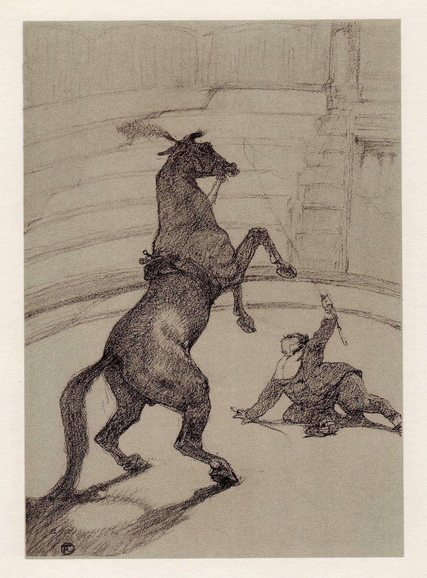 Henri de Toulouse-Lautrec, Pointing Horse, from The Circus, 1952 (after) For Sale 3