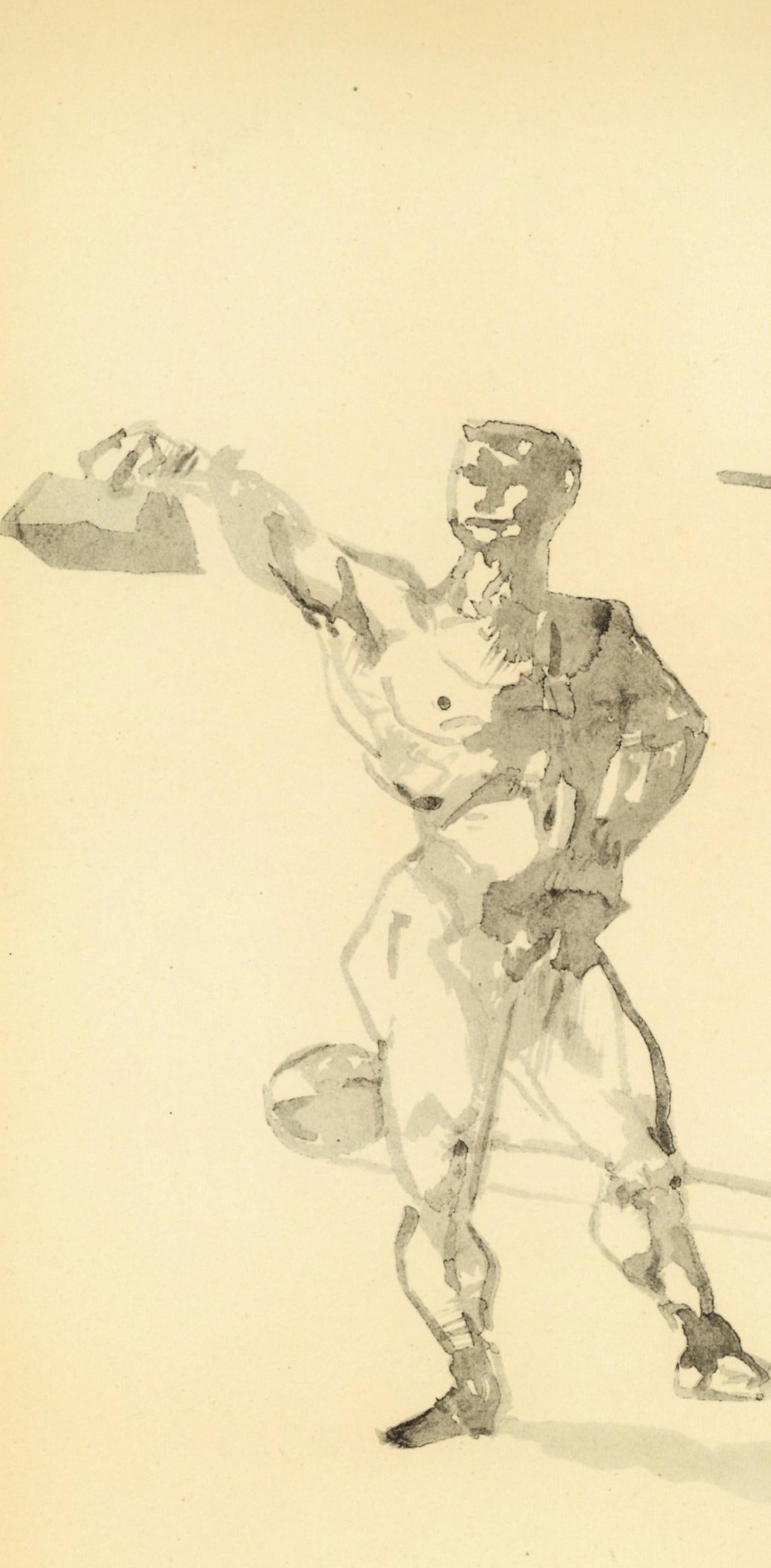 Henri de Toulouse-Lautrec, Weight Training, from The Circus, 1952 (after) For Sale 1
