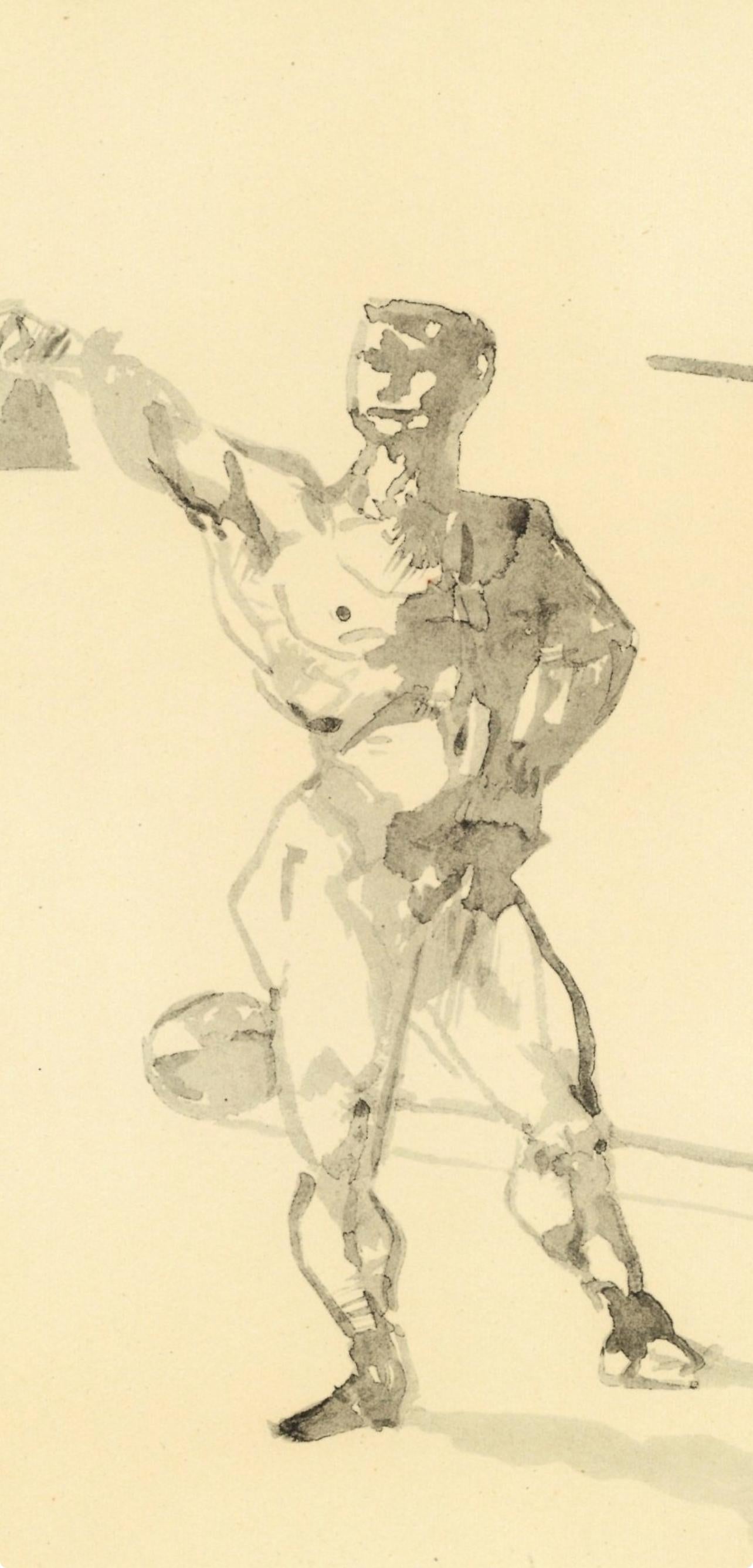 Henri de Toulouse-Lautrec, Weight Training, from The Circus, 1952 (after) For Sale 2