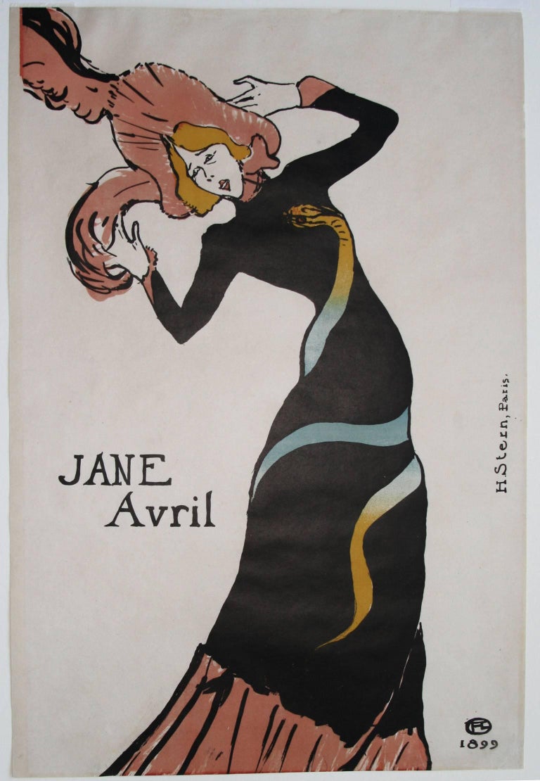 Jane Avril. - Print by Henri de Toulouse-Lautrec