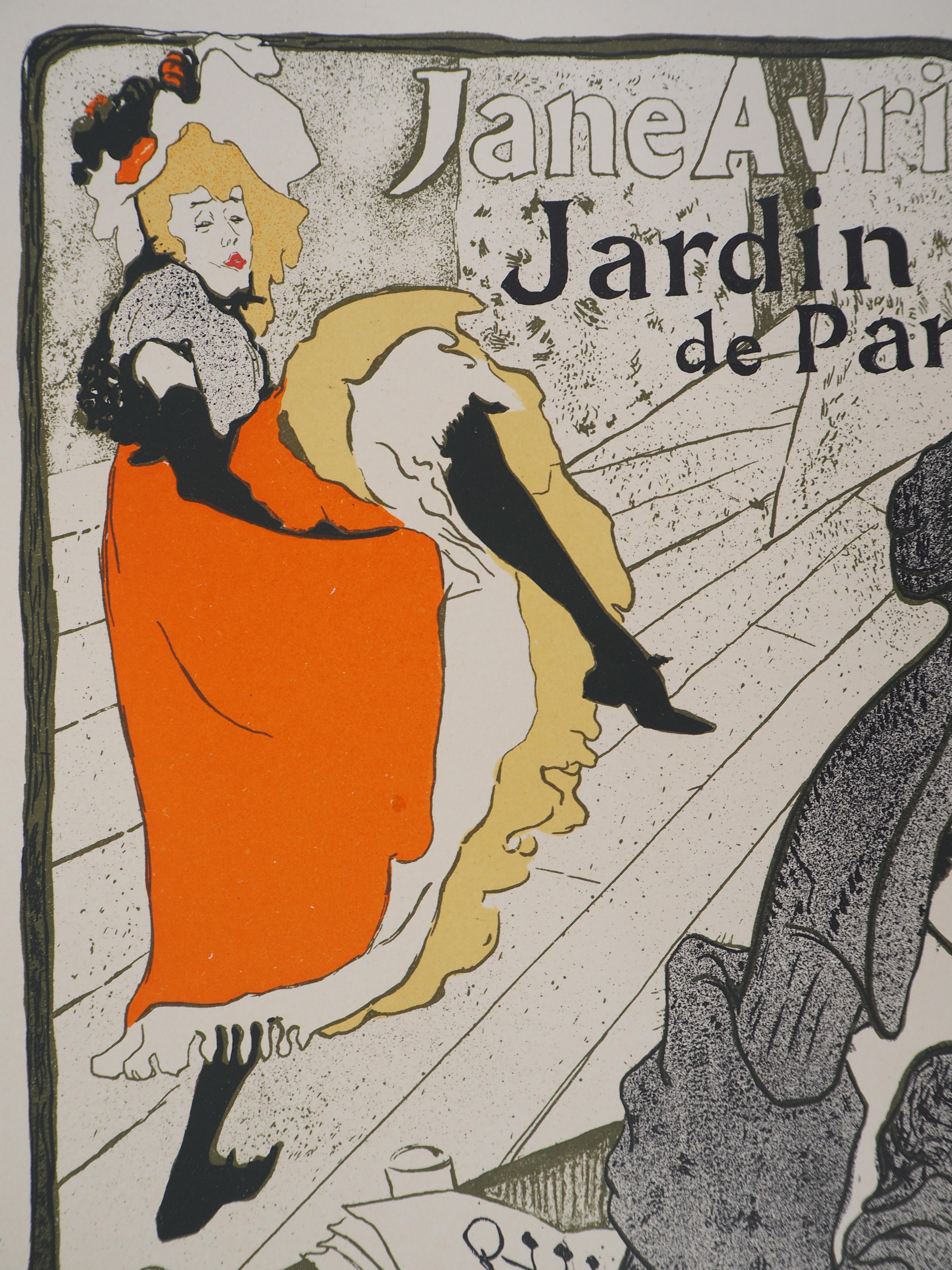 Jane Avril (Jardin de Paris) - Lithograph (Les Maîtres de l'Affiche), 1897 - Brown Figurative Print by Henri de Toulouse-Lautrec