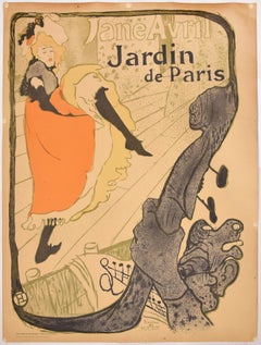 Jardin de Paris – Jane Avril - Antique Offset Lithographed Poster 